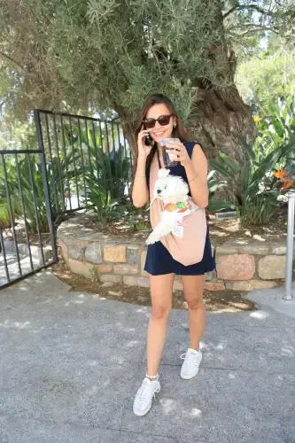 Tan Leather Dog Carrier (PET SLING) Baby Carrier-Beige - 4