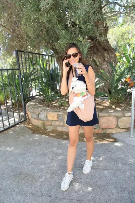 Tan Leather Dog Carrier (PET SLING) Baby Carrier-Beige - 4