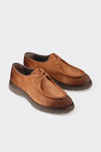Tan Leather Men's Casual Shoes - ELLE SHOES (1)