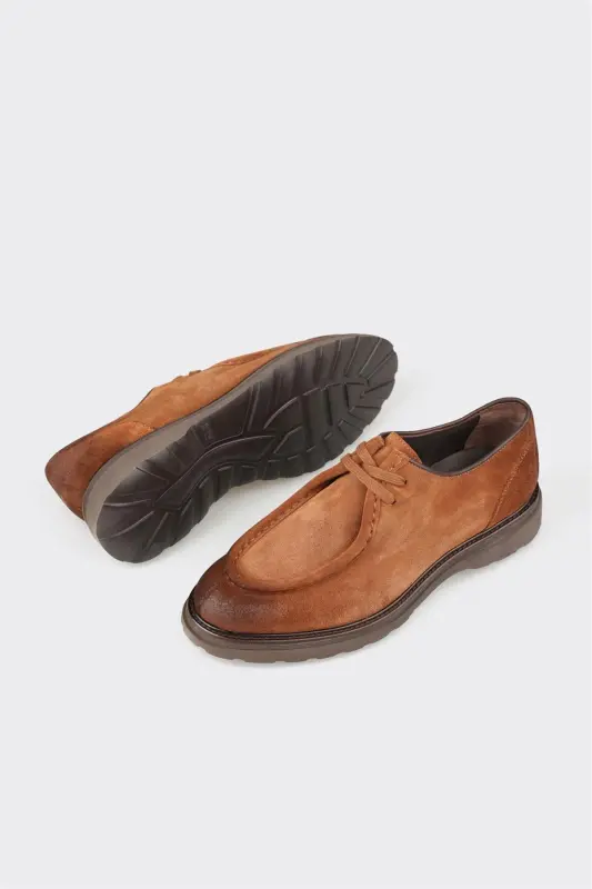 Tan Leather Men's Casual Shoes - 3