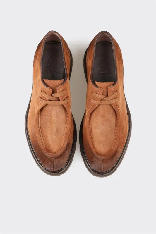 Tan Leather Men's Casual Shoes - 4