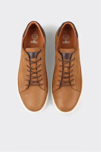 Tan Leather Men's Casual Shoes-Tan - 4