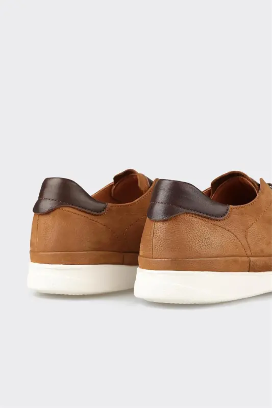 Tan Leather Men's Casual Shoes-Tan - 5