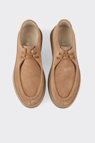 Tan Leather Men's Sneakers - 4
