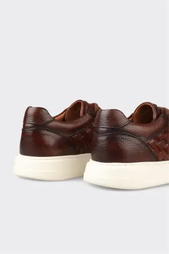 Tan Leather Men's Sneakers - 5