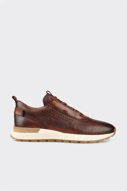 Tan Leather Men's Sneakers - ELLE