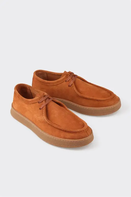 Tan Leather Men's Sneakers - 2