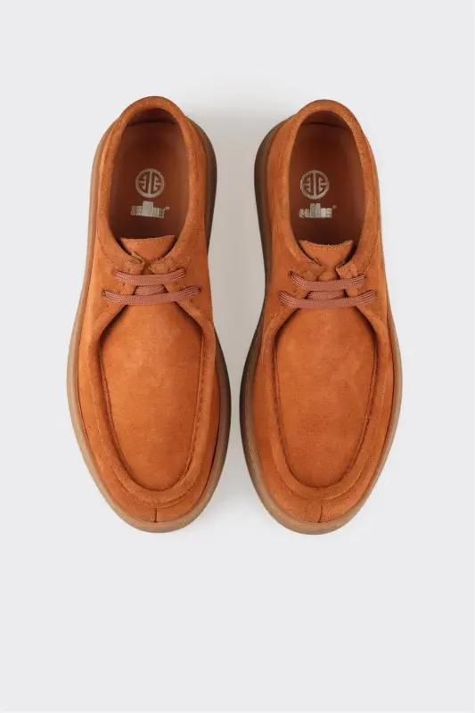 Tan Leather Men's Sneakers - 4