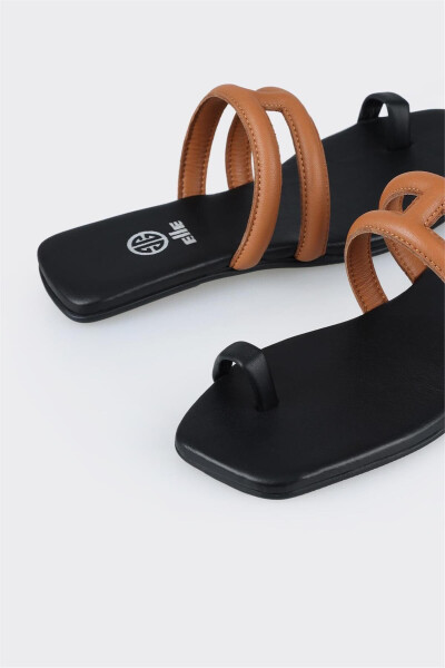 Tan Leather Women's Flip-Flops - 4