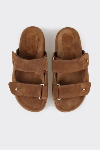 Tan Leather Women's Slipper - 4