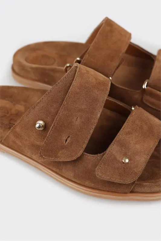 Tan Leather Women's Slipper - 5