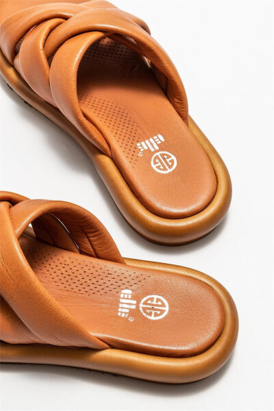 Tan Leather Women's Slipper-Tan - 4