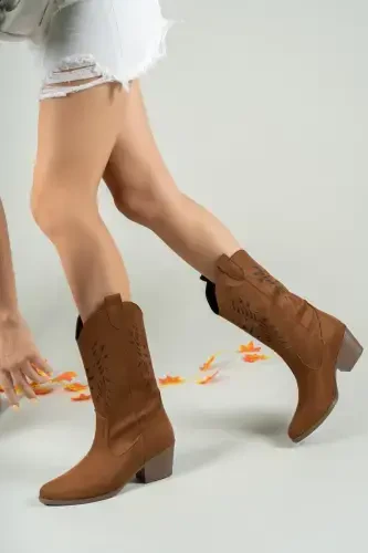 Tan Suede Women's Boot 00127001-Tan Suede - 4