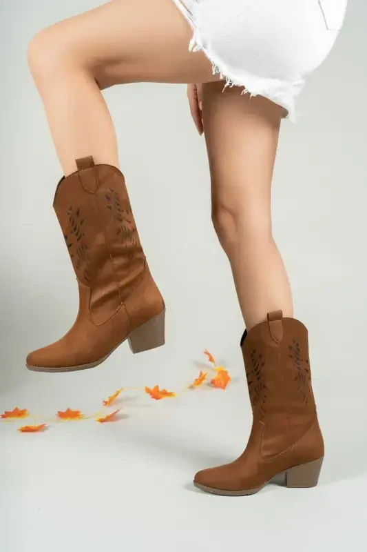 Tan Suede Women's Boot 00127001-Tan Suede - 5