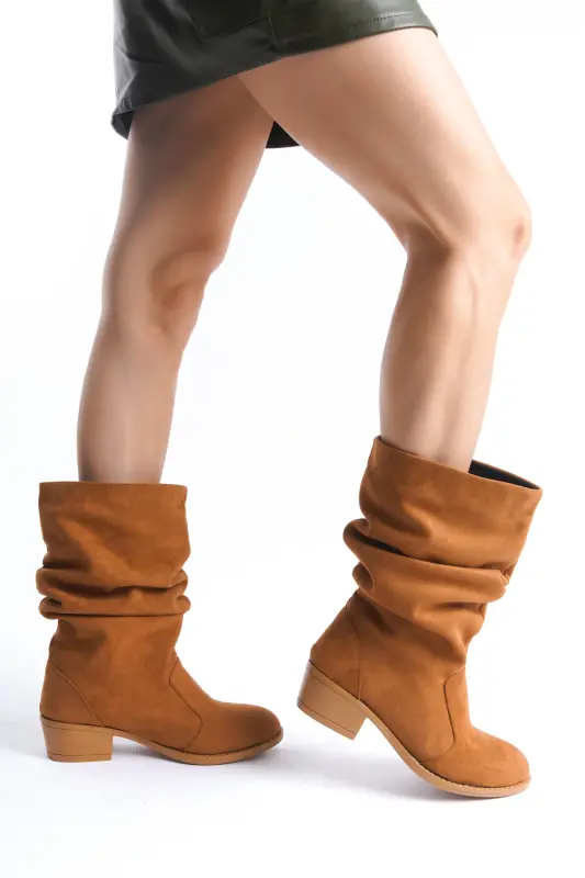Tan Suede Women's Boot Bg1016-117-0001-Tan Suede - MODA DEĞIRMENI