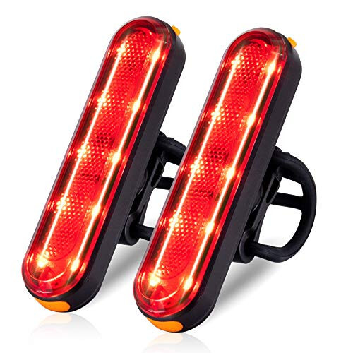 TANMORT Bike Tail Lights USB Rechargeable, Ultra Bright 120 Lumens Powerful 10 LEDs Rear Bicycle Light, IP64 Waterproof Dustproof, 7 Light Mode Options, Cycling Safety Warning Flashlight 2 Pack - TANMORT