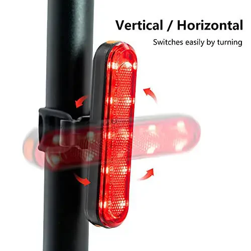 TANMORT Bike Tail Lights USB Rechargeable, Ultra Bright 120 Lumens Powerful 10 LEDs Rear Bicycle Light, IP64 Waterproof Dustproof, 7 Light Mode Options, Cycling Safety Warning Flashlight 2 Pack - 4