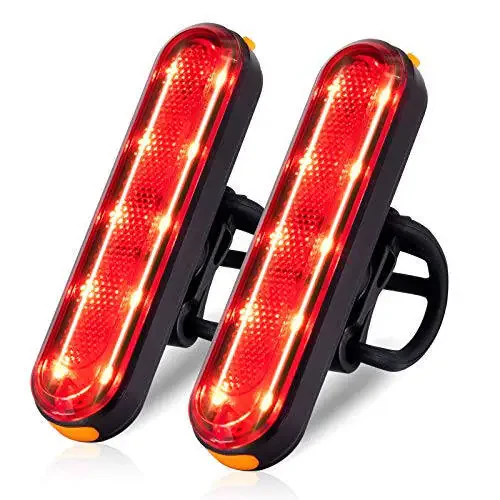 TANMORT Bike Tail Lights USB Rechargeable, Ultra Bright 120 Lumens Powerful 10 LEDs Rear Bicycle Light, IP64 Waterproof Dustproof, 7 Light Mode Options, Cycling Safety Warning Flashlight 2 Pack - 1