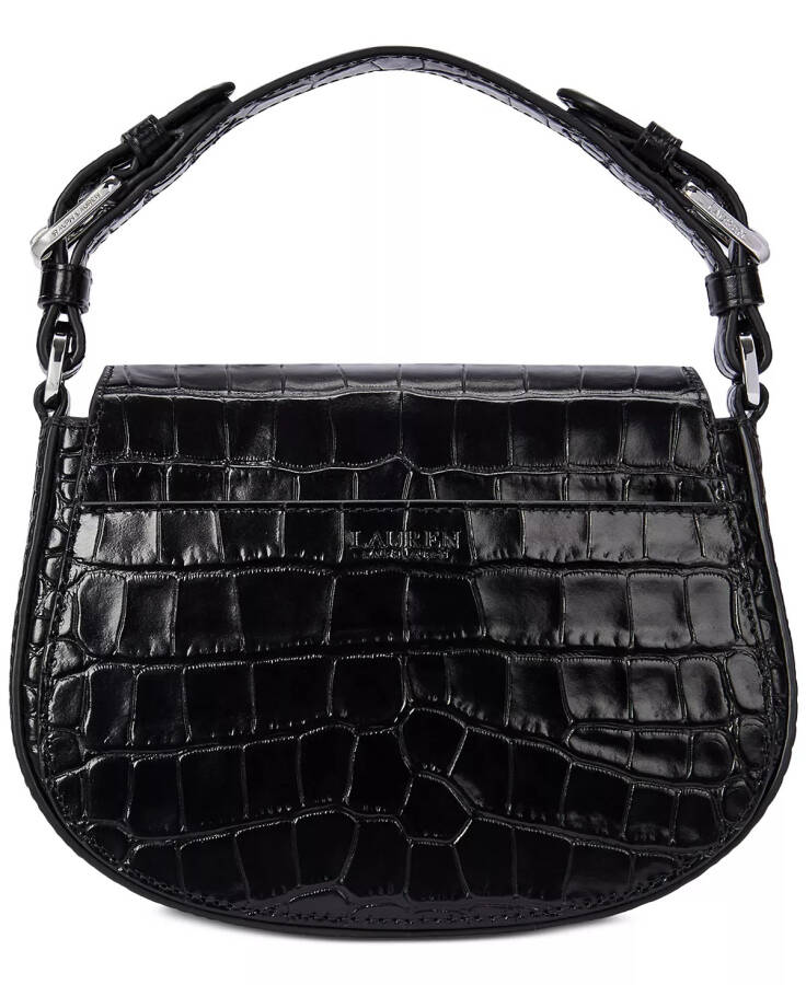 Tanner Small Embossed Leather Shoulder Bag Black - 7