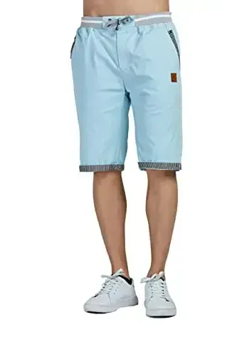 Tansozer Men's Shorts Casual Classic Fit Drawstring Summer Beach Shorts with Elastic Waist and Pockets - 4