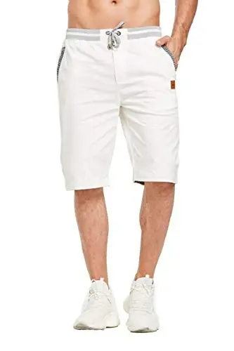 Tansozer Men's Shorts Casual Classic Fit Drawstring Summer Beach Shorts with Elastic Waist and Pockets - 4