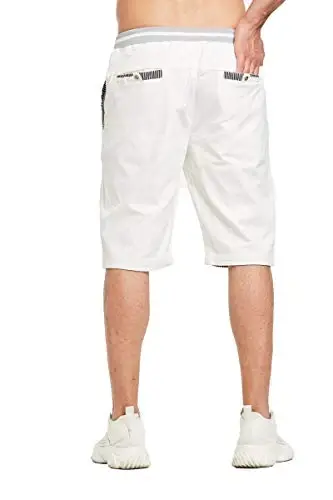 Tansozer Men's Shorts Casual Classic Fit Drawstring Summer Beach Shorts with Elastic Waist and Pockets - 5