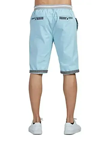 Tansozer Men's Shorts Casual Classic Fit Drawstring Summer Beach Shorts with Elastic Waist and Pockets - 5