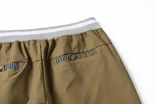 Tansozer Men's Shorts Casual Classic Fit Drawstring Summer Beach Shorts with Elastic Waist and Pockets - 5