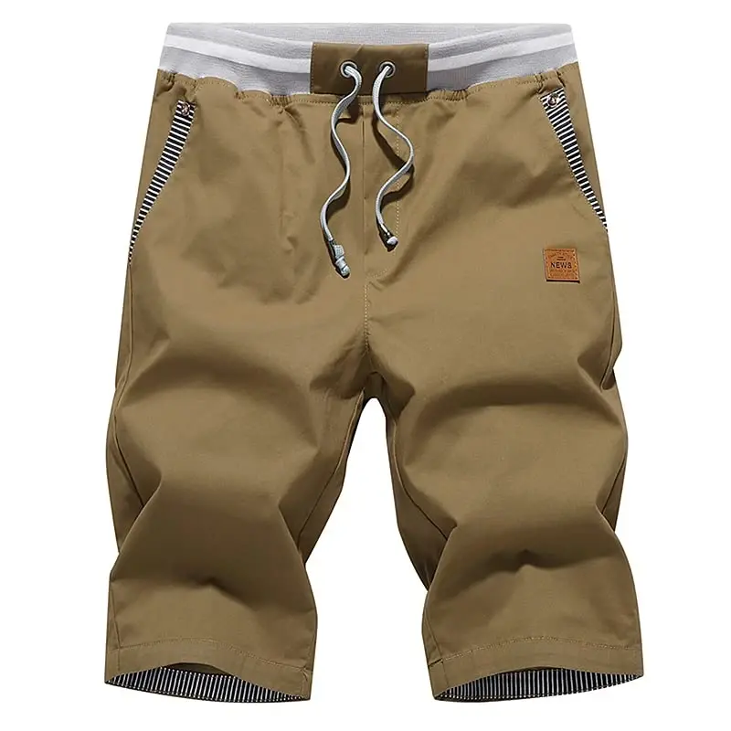 Tansozer Men's Shorts Casual Classic Fit Drawstring Summer Beach Shorts with Elastic Waist and Pockets - 1