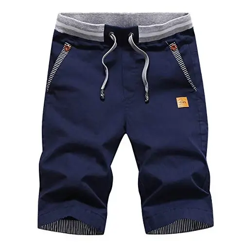 Tansozer Men's Shorts Casual Classic Fit Drawstring Summer Beach Shorts with Elastic Waist and Pockets 