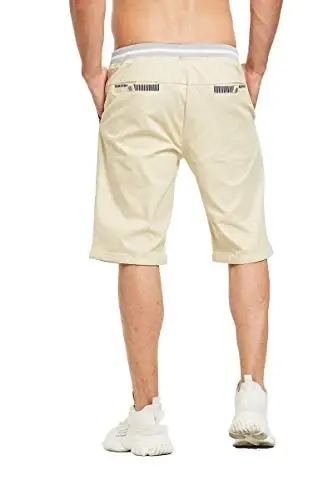 Tansozer Men's Shorts Casual Classic Fit Drawstring Summer Beach Shorts with Elastic Waist and Pockets - 5