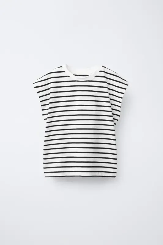 TAPE STRIPED T-SHIRT-Striped - ZARA