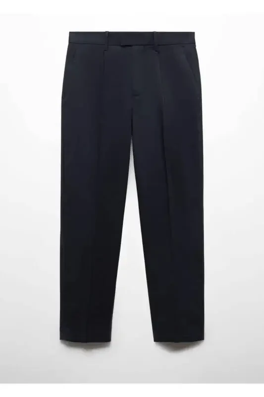 Tapered Cotton Pants with Belt - 3