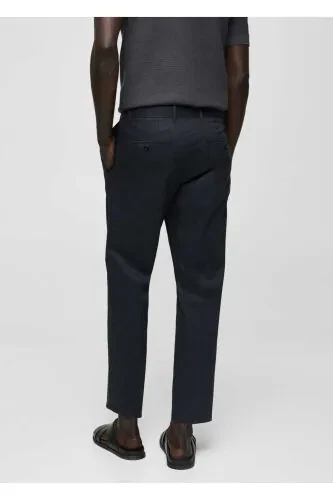 Tapered Cotton Pants with Belt - 4