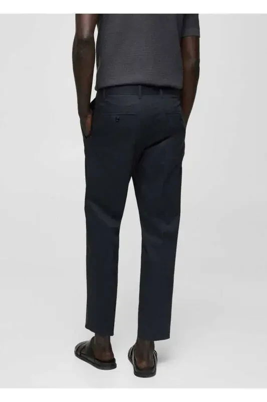 Tapered Cotton Pants with Belt - 4