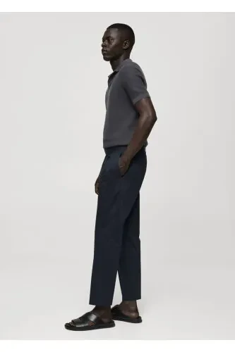 Tapered Cotton Pants with Belt - 5