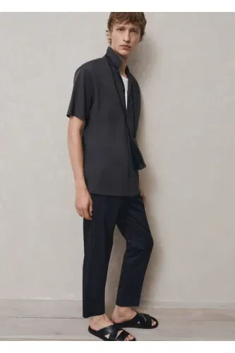 Tapered Cotton Pants with Belt - 6