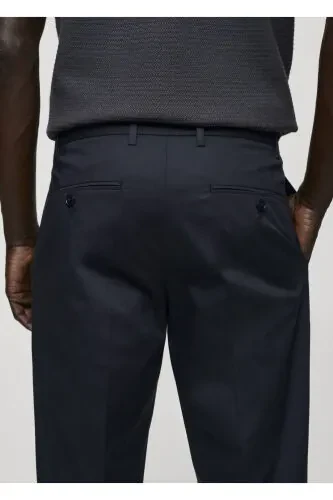 Tapered Cotton Pants with Belt - 7