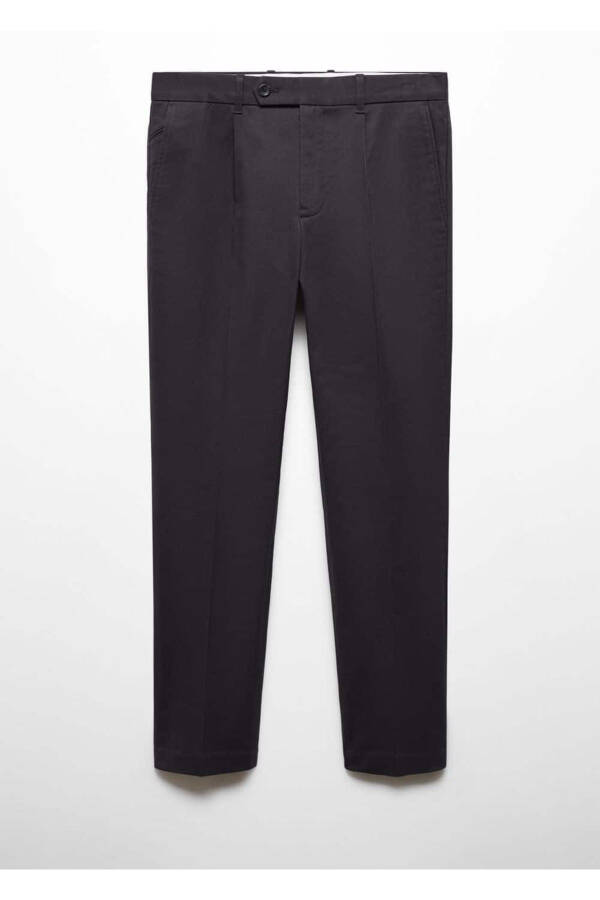 Tapered cotton pants with pleats - 3