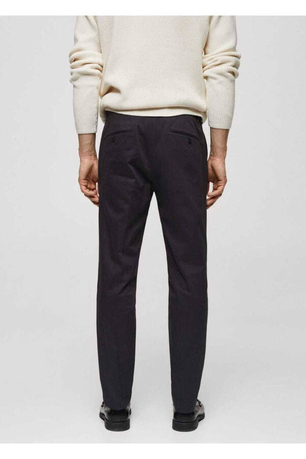 Tapered cotton pants with pleats - 4