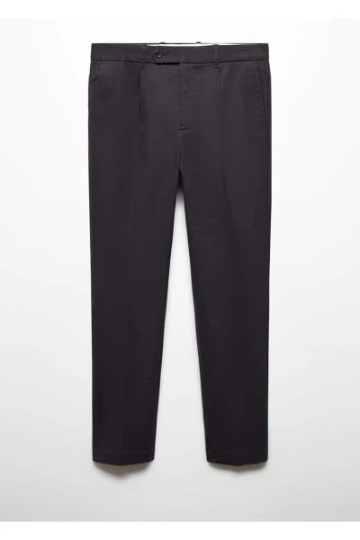 Tapered cotton pants with pleats - 3