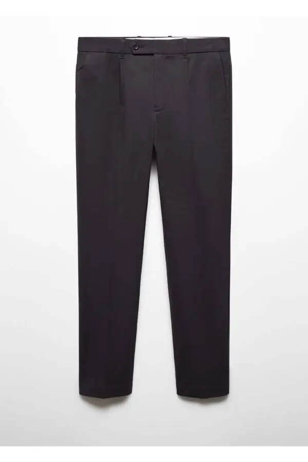 Tapered cotton pants with pleats - 3