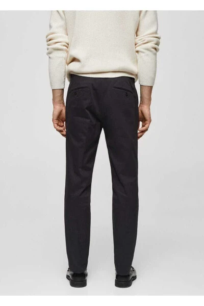 Tapered cotton pants with pleats - 4