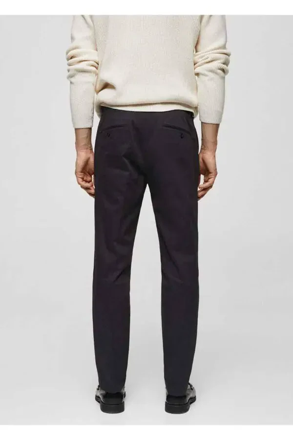 Tapered cotton pants with pleats - 4