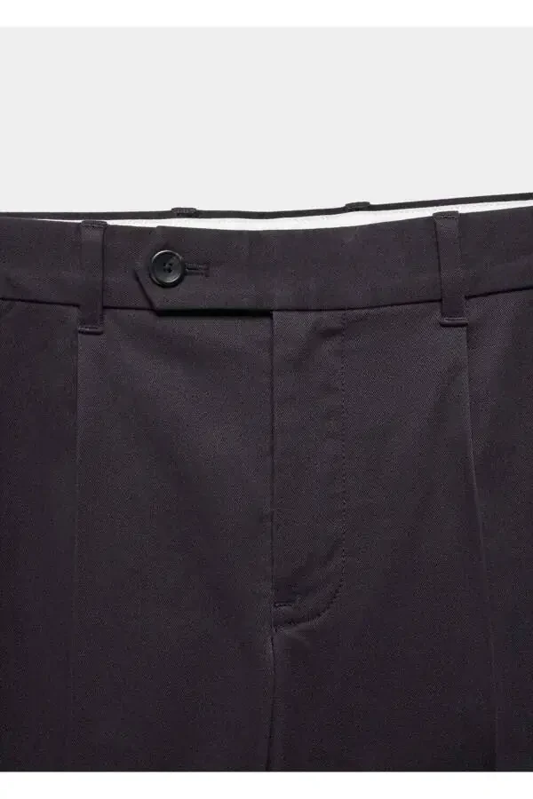 Tapered cotton pants with pleats - 6