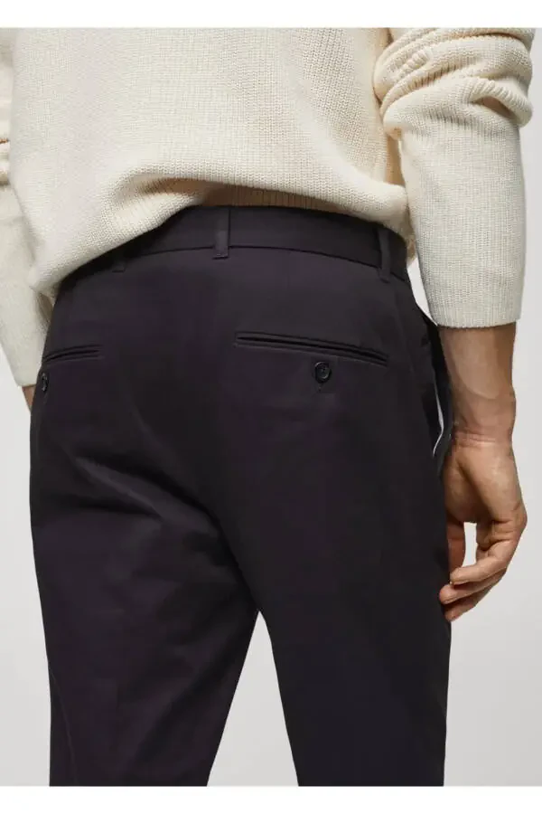 Tapered cotton pants with pleats - 8