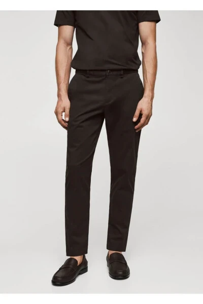 Tapered Cropped Cotton Pant - MANGO MAN