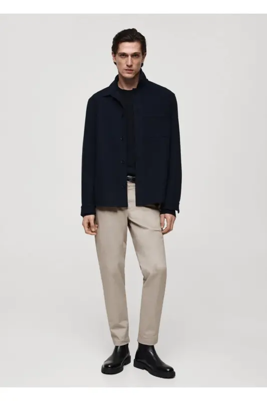 Tapered cut cotton cropped trousers - Gray - 2