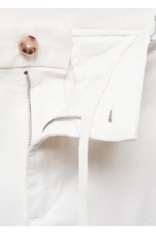 Tapered cut cotton cropped trousers-White - 5
