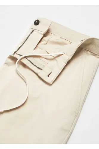 Tapered Kesim Pamuklu Cropped Pantolon-Açık/Pastel Gri - 5